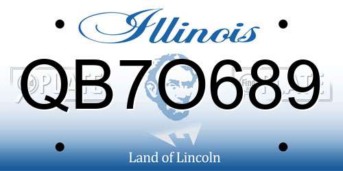 QB7O689 Illinois License Plate