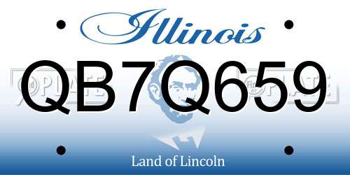 QB7Q659 Illinois License Plate