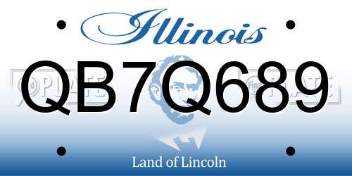 QB7Q689 Illinois License Plate