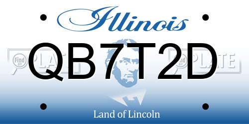 QB7T2D Illinois License Plate