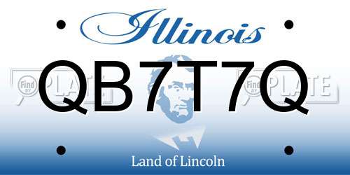 QB7T7Q Illinois License Plate