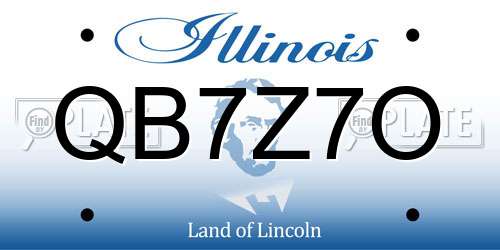 QB7Z7O Illinois License Plate