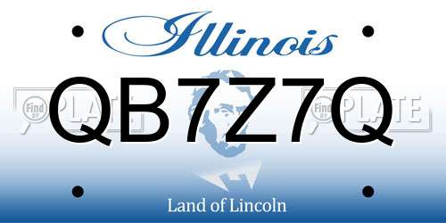 QB7Z7Q Illinois License Plate