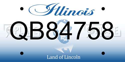 QB84758 Illinois License Plate