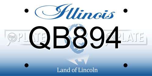QB894 Illinois License Plate