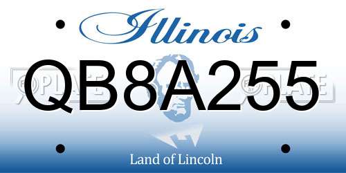 QB8A255 Illinois License Plate