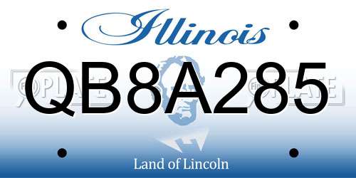 QB8A285 Illinois License Plate