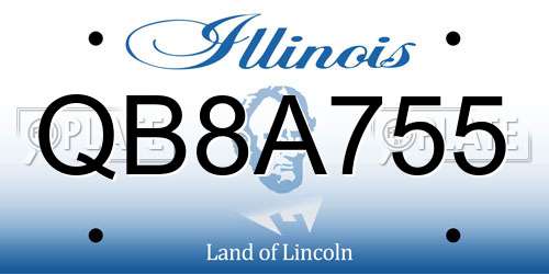 QB8A755 Illinois License Plate