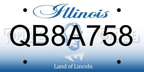 QB8A758 Illinois License Plate