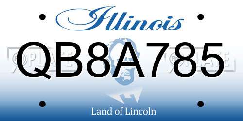 QB8A785 Illinois License Plate