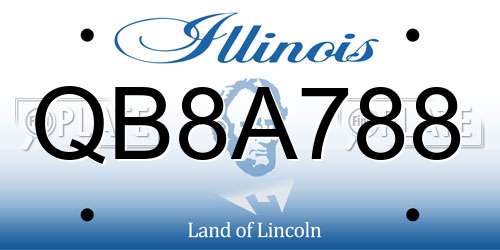QB8A788 Illinois License Plate