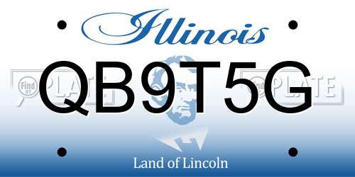 QB9T5G Illinois License Plate