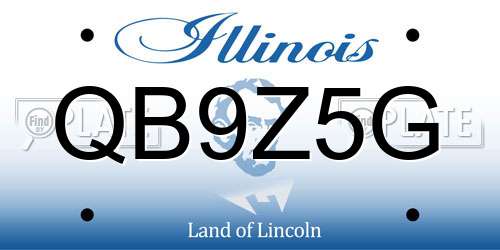 QB9Z5G Illinois License Plate