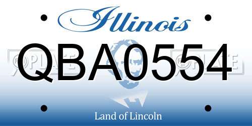 QBA0554 Illinois License Plate
