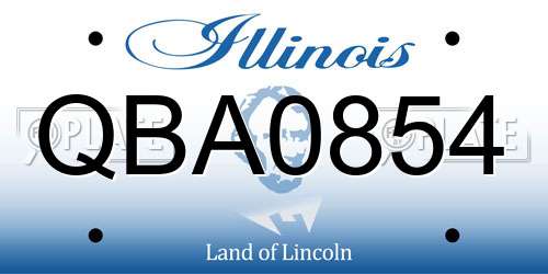 QBA0854 Illinois License Plate