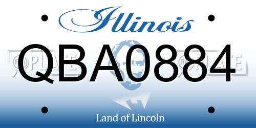 QBA0884 Illinois License Plate