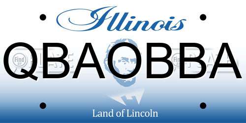 QBAOBBA Illinois License Plate