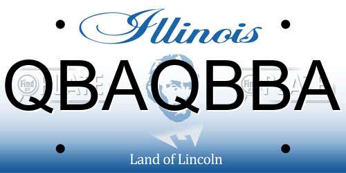 QBAQBBA Illinois License Plate