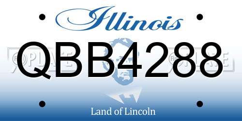 QBB4288 Illinois License Plate