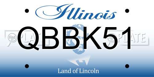QBBK51 Illinois License Plate
