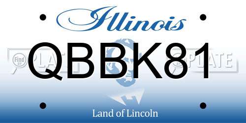 QBBK81 Illinois License Plate