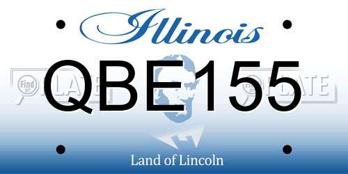 QBE155 Illinois License Plate