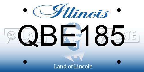QBE185 Illinois License Plate