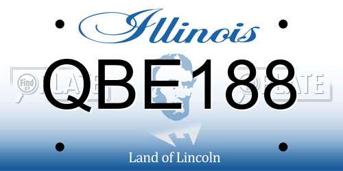 QBE188 Illinois License Plate