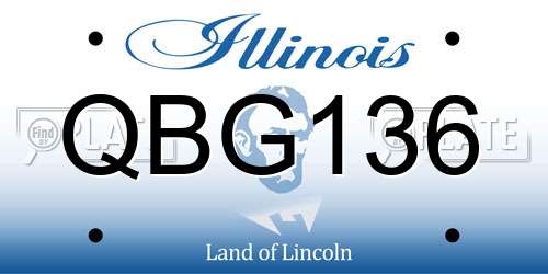 QBG136 Illinois License Plate