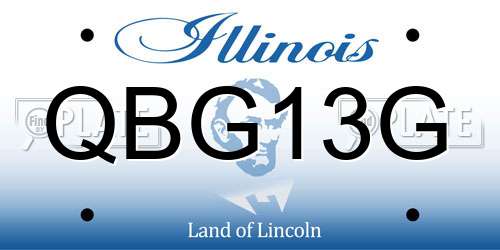 QBG13G Illinois License Plate