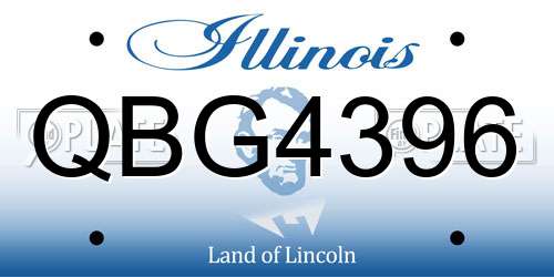 QBG4396 Illinois License Plate