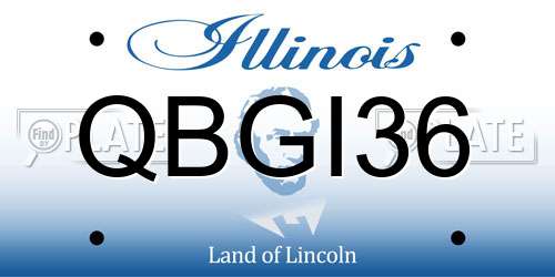 QBGI36 Illinois License Plate