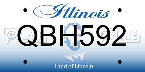 QBH592 Illinois License Plate