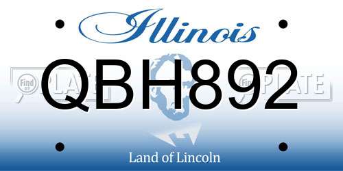 QBH892 Illinois License Plate