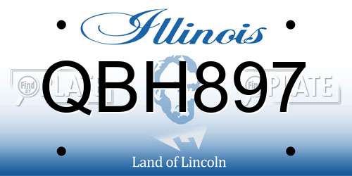 QBH897 Illinois License Plate