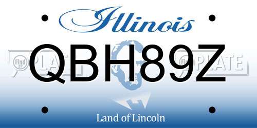 QBH89Z Illinois License Plate