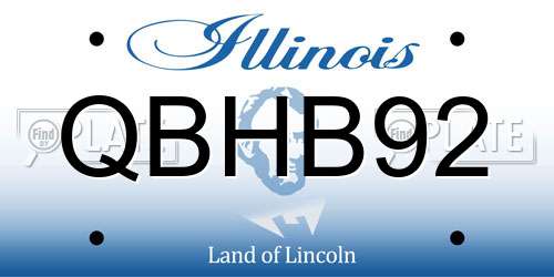 QBHB92 Illinois License Plate
