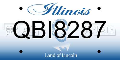 QBI8287 Illinois License Plate
