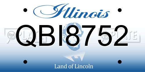 QBI8752 Illinois License Plate