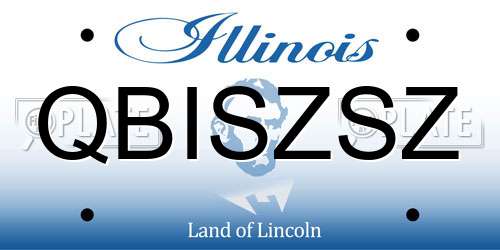 QBISZSZ Illinois License Plate