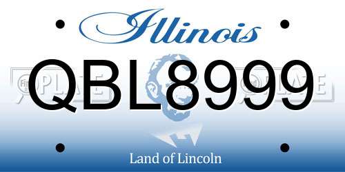 QBL8999 Illinois License Plate