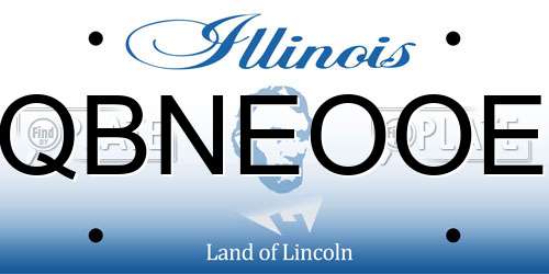 QBNEOOE Illinois License Plate
