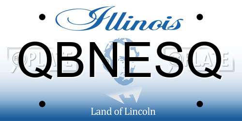 QBNESQ Illinois License Plate