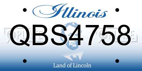 QBS4758 Illinois License Plate