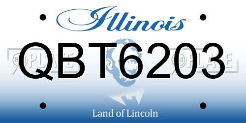 QBT6203 Illinois License Plate