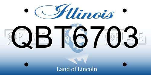 QBT6703 Illinois License Plate