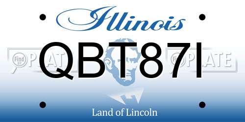 QBT87I Illinois License Plate