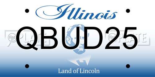 QBUD25 Illinois License Plate