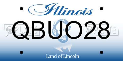 QBUO28 Illinois License Plate