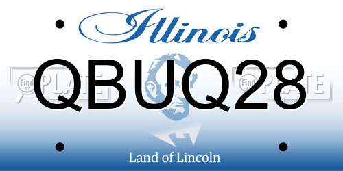 QBUQ28 Illinois License Plate
